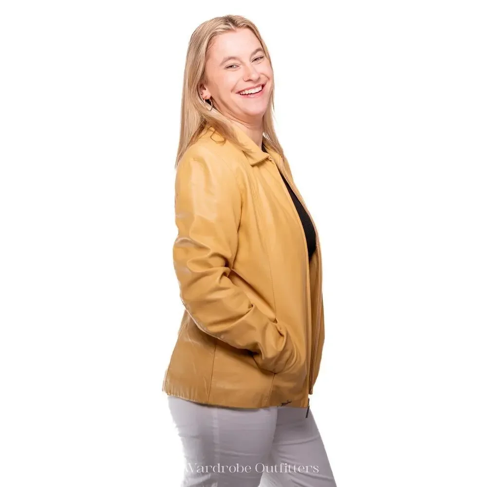 Wilsons Tan Leather Moto Jacket Blazer - Picture 7 of 10
